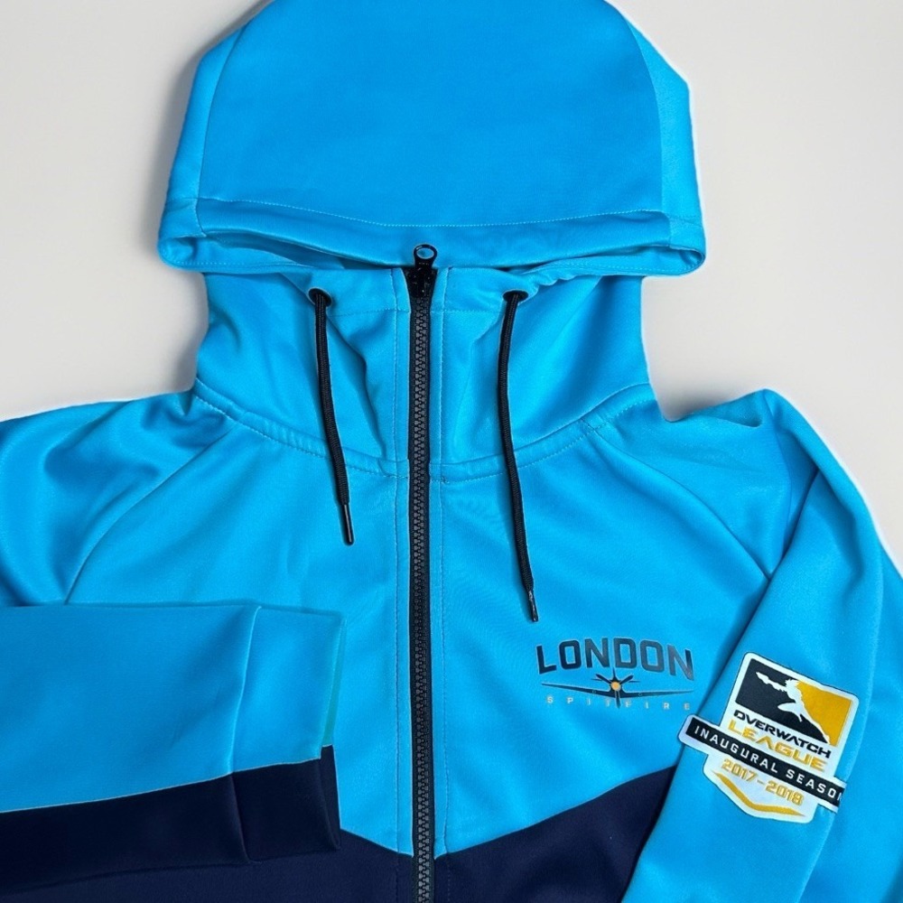 London Spitfire Hoodie Mens Medium Blue Full Zip Overwatch League OWL ESports